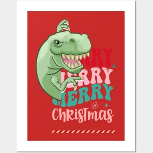 Christmas Dino Posters and Art